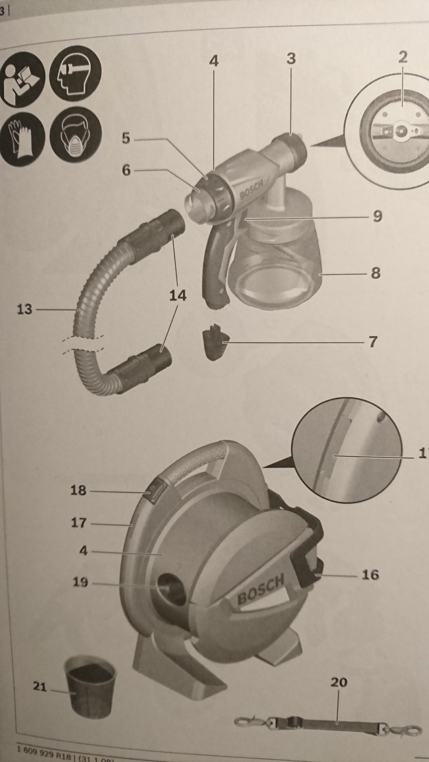 Pulverizador de tinta e vernizes etc. Marca Bosch