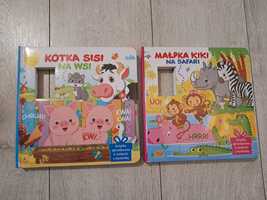 2 książeczki dla dzieci: "Kotka Sisi na wsi" i "Małpka Kiki na safari"