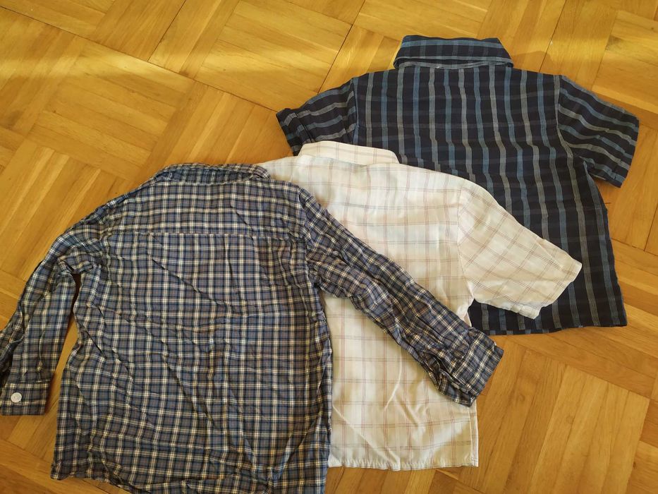 Trzy „męskie” koszule dla  chłopca 86 cm