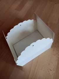 Pudełka na ciasto papierowe białe ze wstążką  zestaw 53 szt