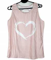 Różowa bluzka z nadrukiem serce basic L 40