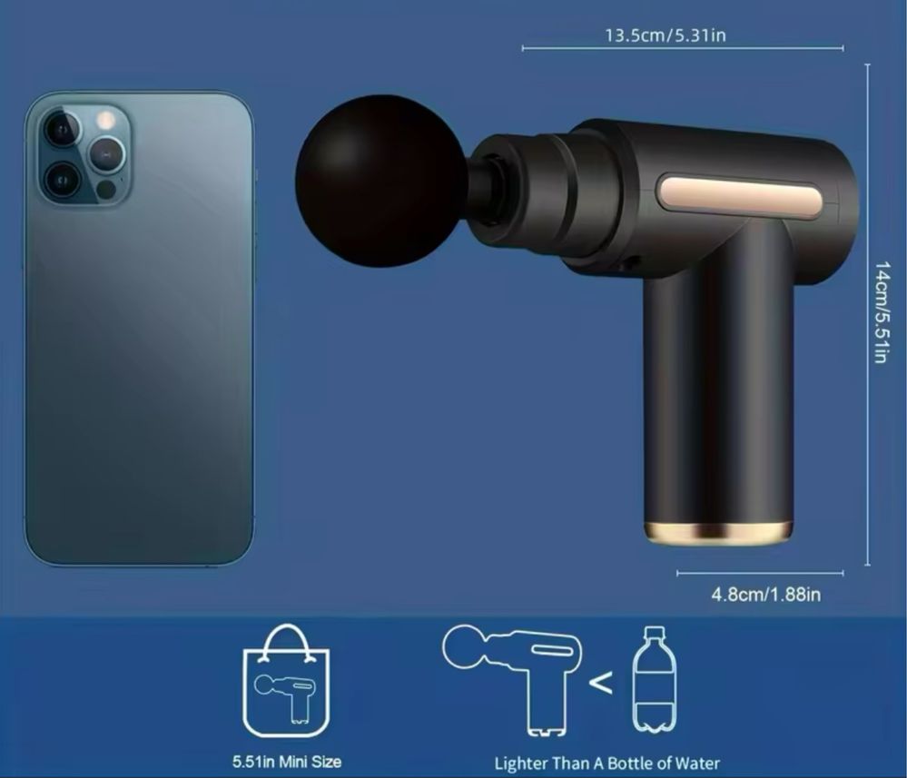 Массажер для тела Massage Gun з LCD экраном