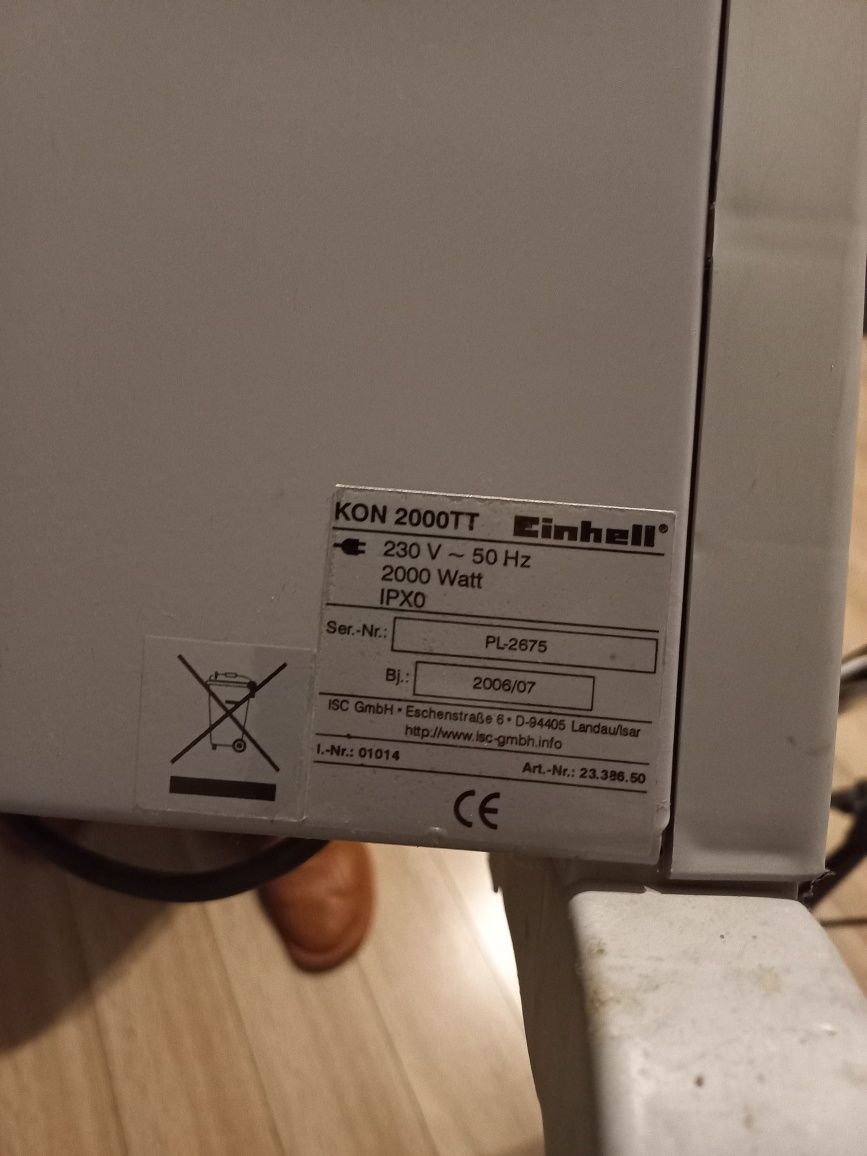 Grzejnik elektryczny Einhell 2000/1 TT 2000 W

Konwektor elektryczny C