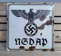 Tablica emaliowana NSDAP - 50x50 - ORYGINAŁ