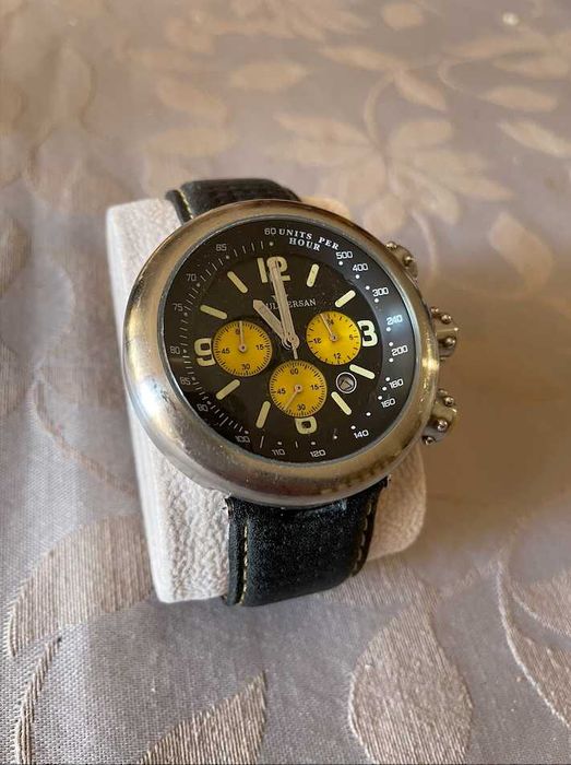 Relógio PAUL VERSAN | Cronógrafo & Bracelete Pele | Elegante