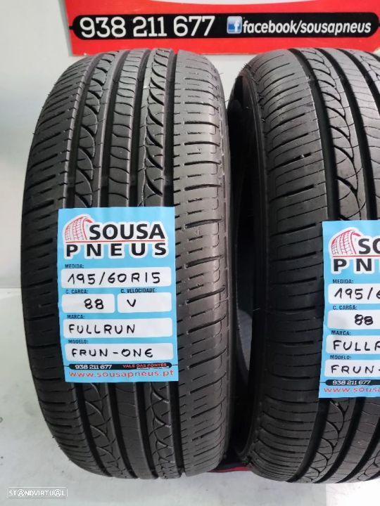 2 pneus semi novos 195-60r15 fullron - oferta dos portes