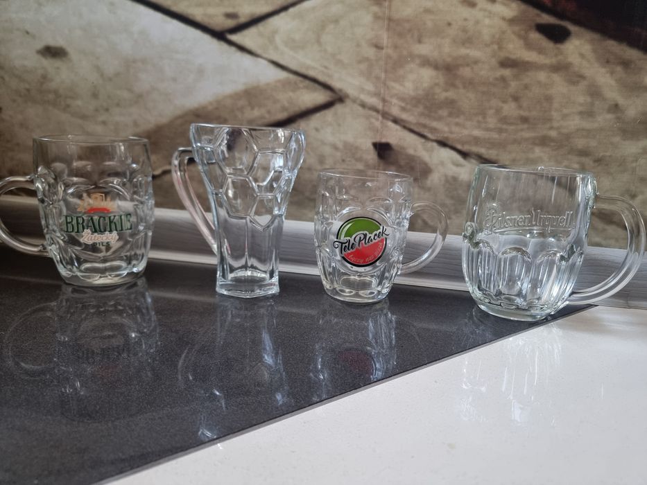 Kufle pokale szklanki do piwa Pilsner Urquell Eb Żywiec Tele Placek Br
