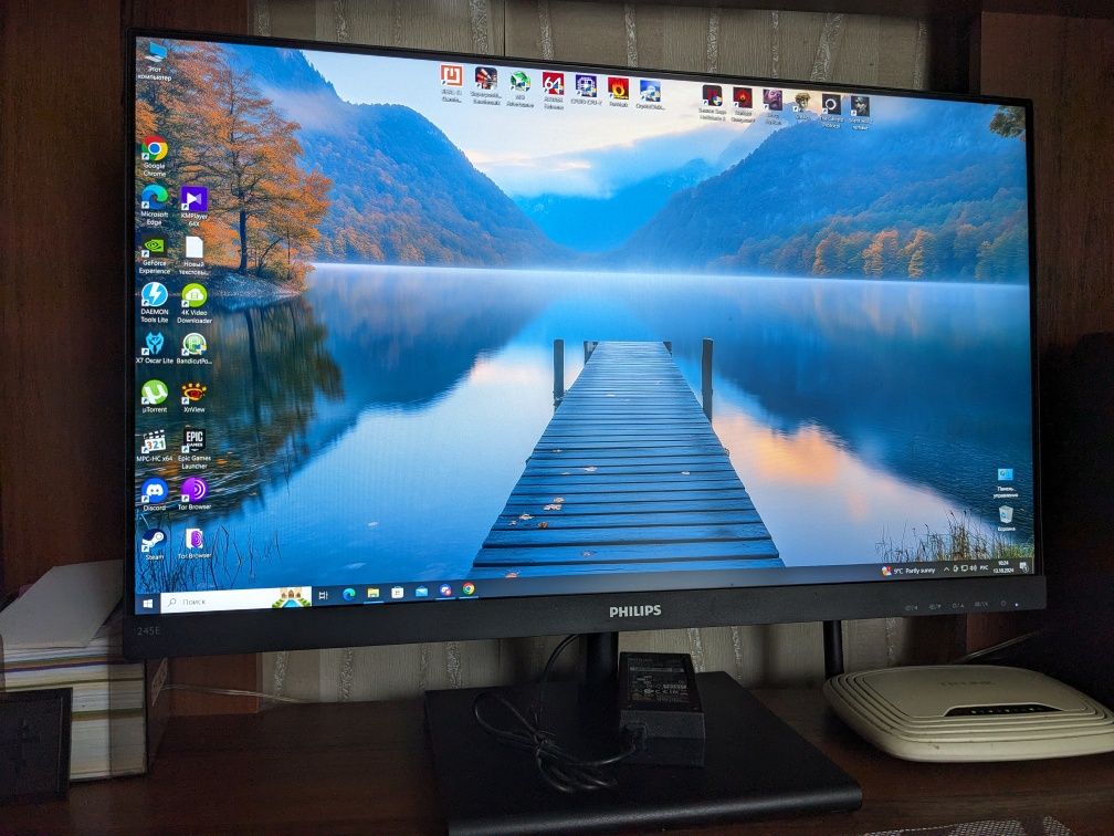 Монітор 23.8" Philips 245E1S, 75 Гц,  FreeSync