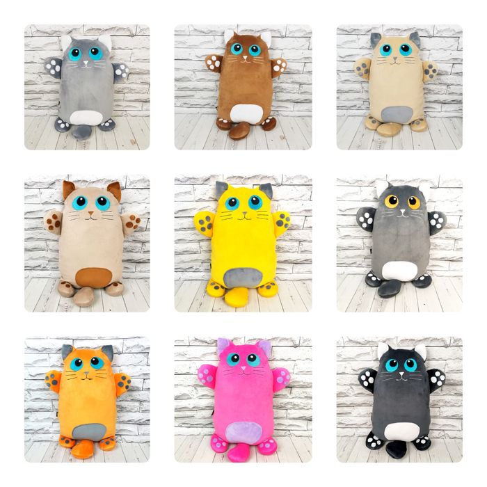 Подушки-обнимашки.Мягкая игрушка Котик. Волк. Мопс. Бульдог. Свинка