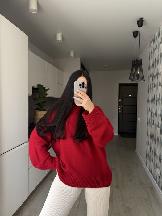 Светр червоний , светр Туреччина, светр жіночий