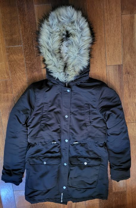 H&M PARKA NA KOŻUSZKU czarna rozmiar 164 stan idealny