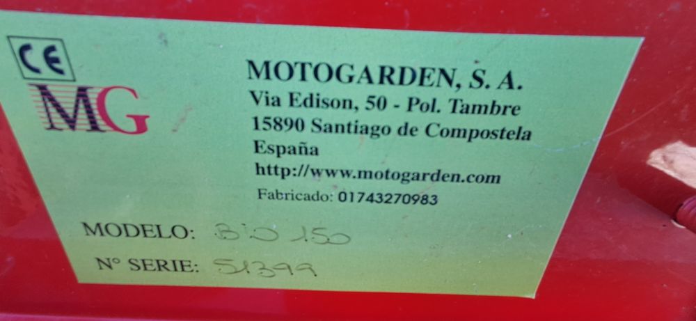 Biotriturador para tractor MG 150