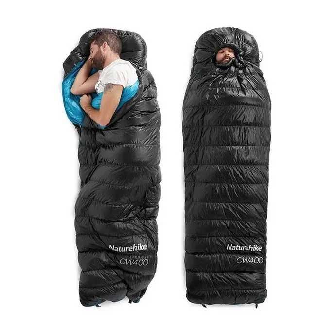 Спальный мешок Naturehike CW400 "L" Черный (NH18C400-D) гусиный пух