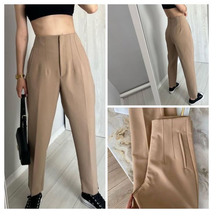 Брюки Zara бежеві висока посадка