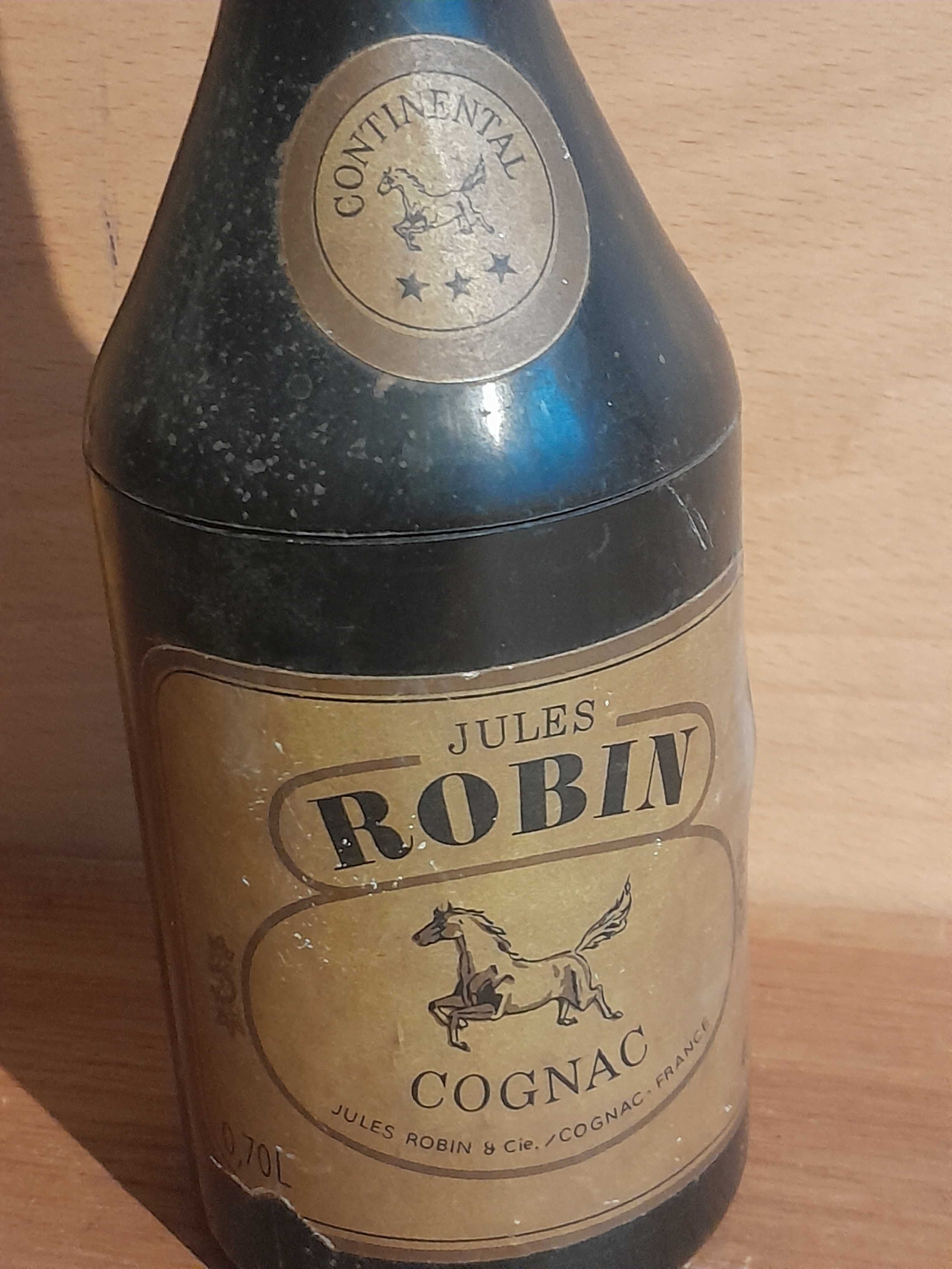 Stara papierośnica Robin butelka Cognac gadżet zabytek PRL retro