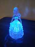 2 Bonecas princesa plástico cristal luminosa 12 cm altura bolo nova