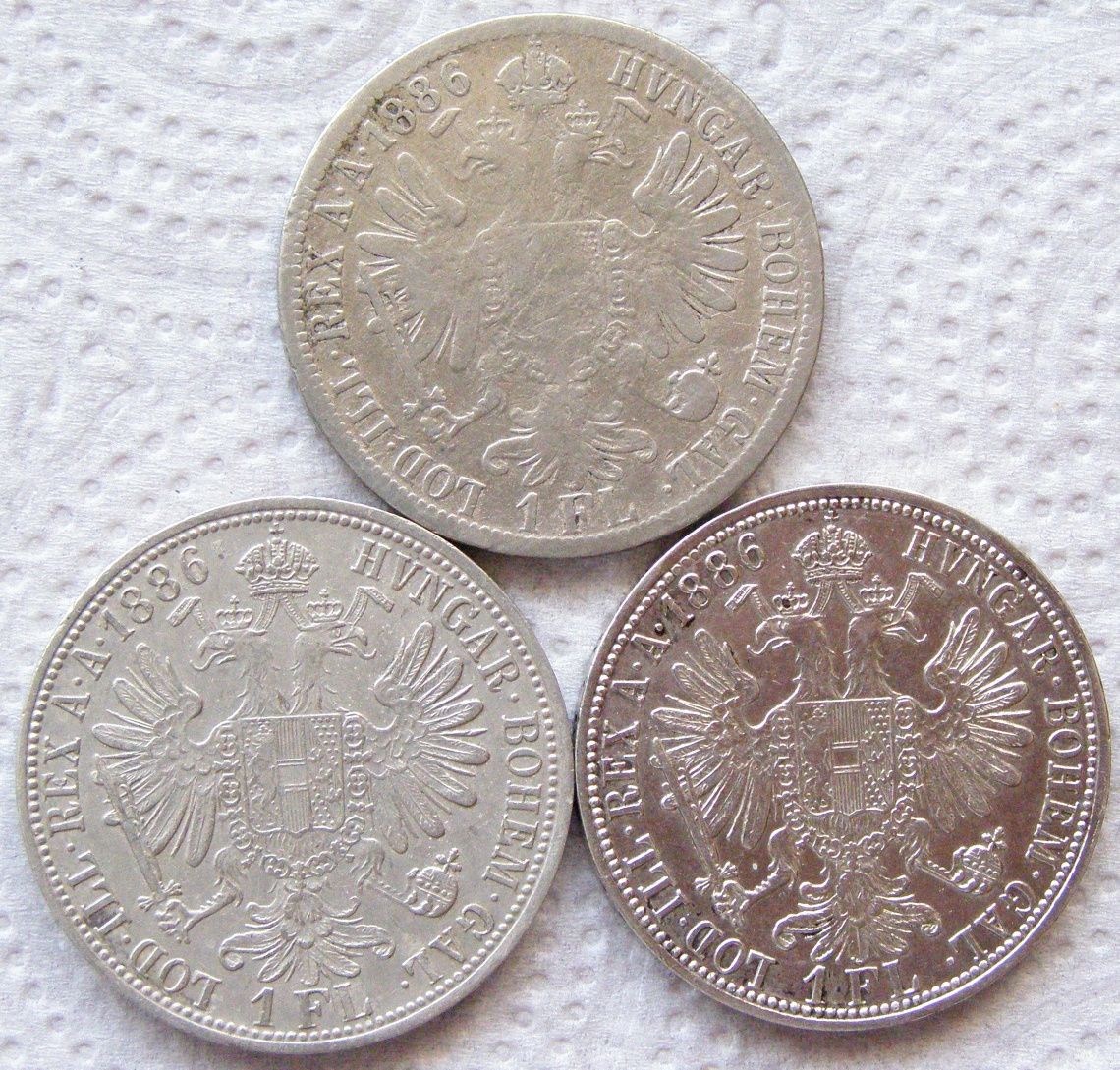 Monety Austro-Węgry floreny 1858,1873,1875,1877,1886 r.