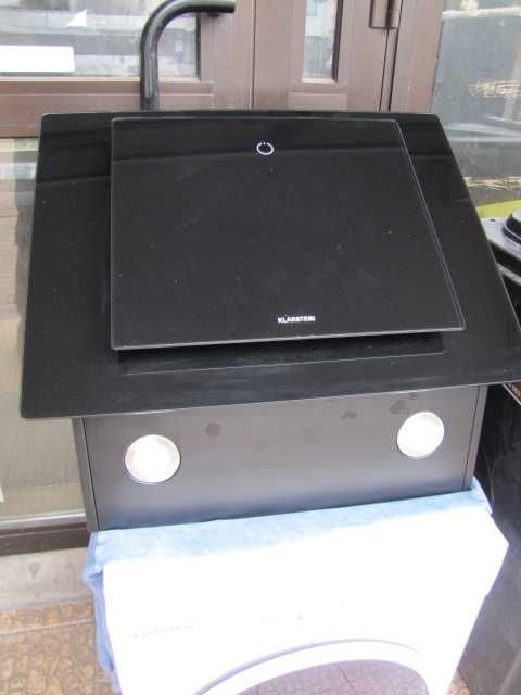 Okap kuchenny wyciąg 60 cm czarne szkło filtr węglowy Klarstein