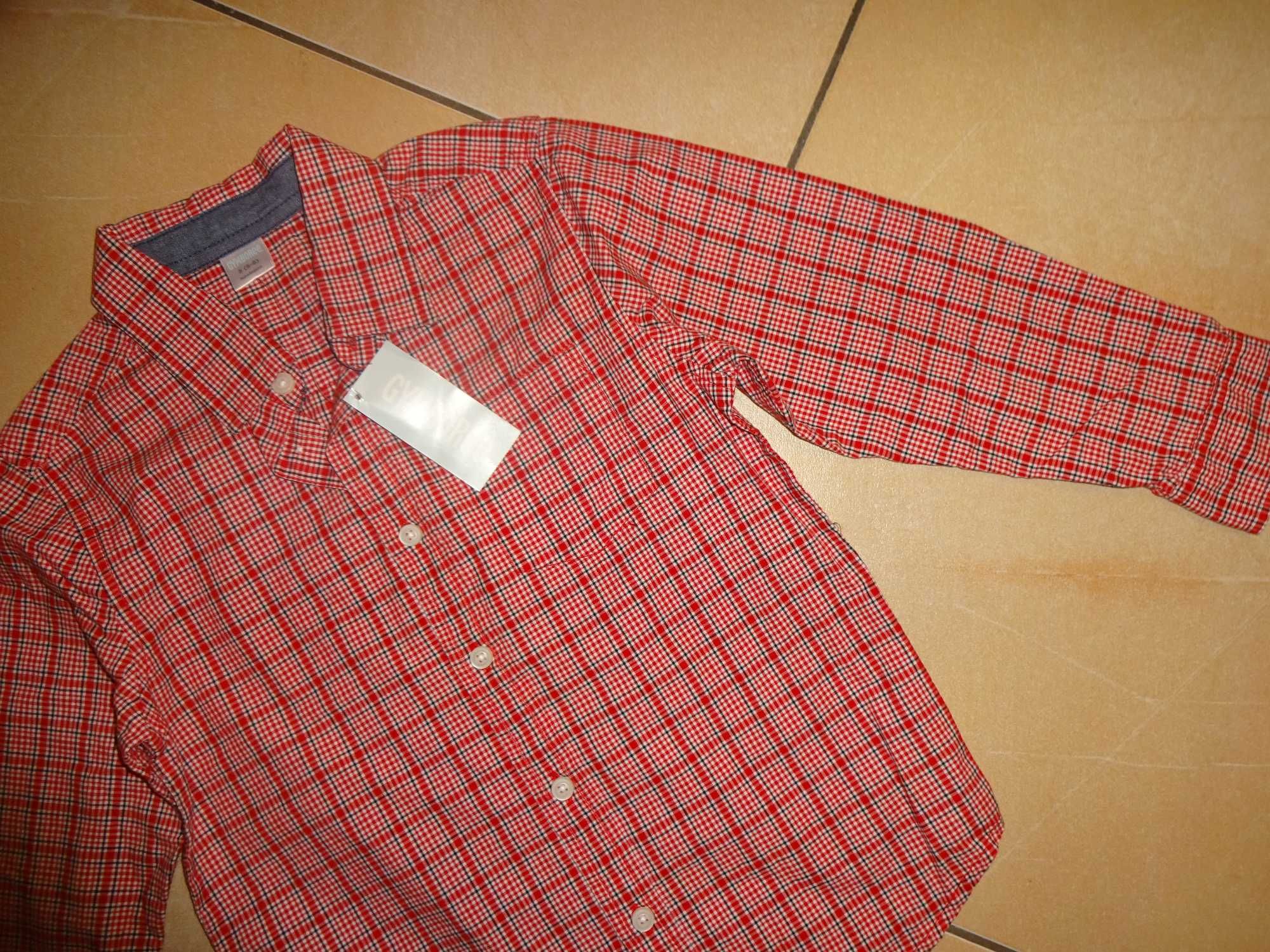 GYMBOREE bawełniana czerwona w kratkę koszula 100% cotton S / 5-6 lat