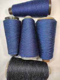Пряжа для машинного вязания (остатки три вида). Цвет синий