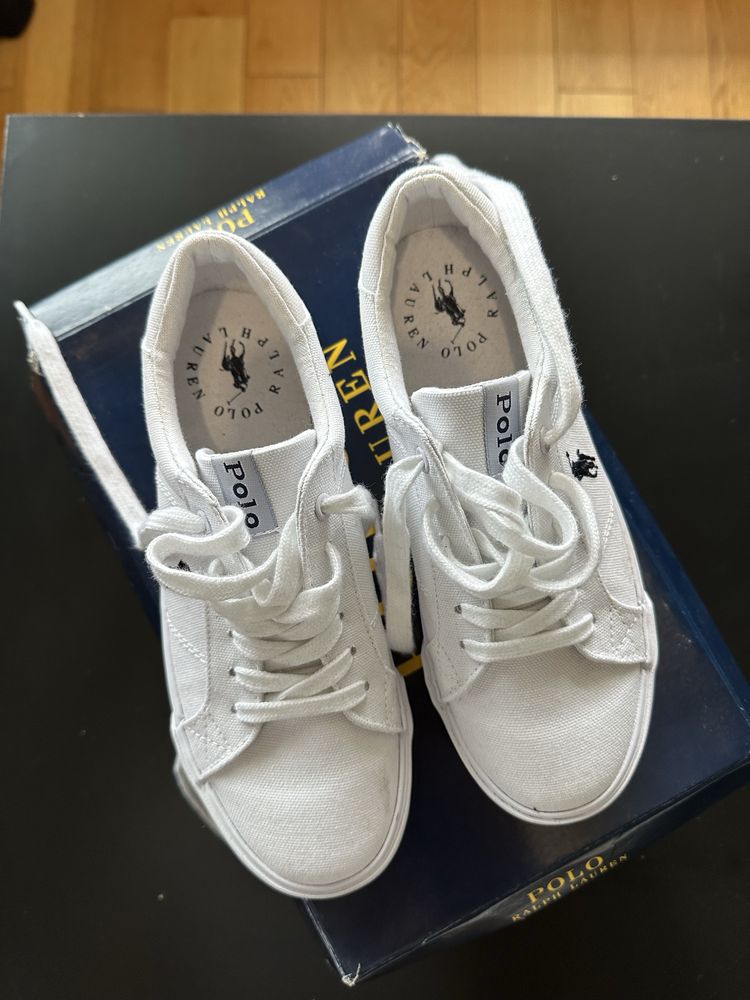 Sneakersy buty POLO RALPH LAUREN - Evanston  White/Navy rozmiar 35