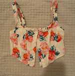 corset branco florido
