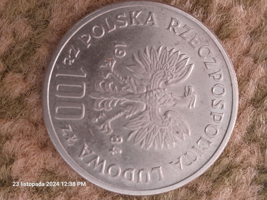 Moneta 100 zł 40 lat PRL.