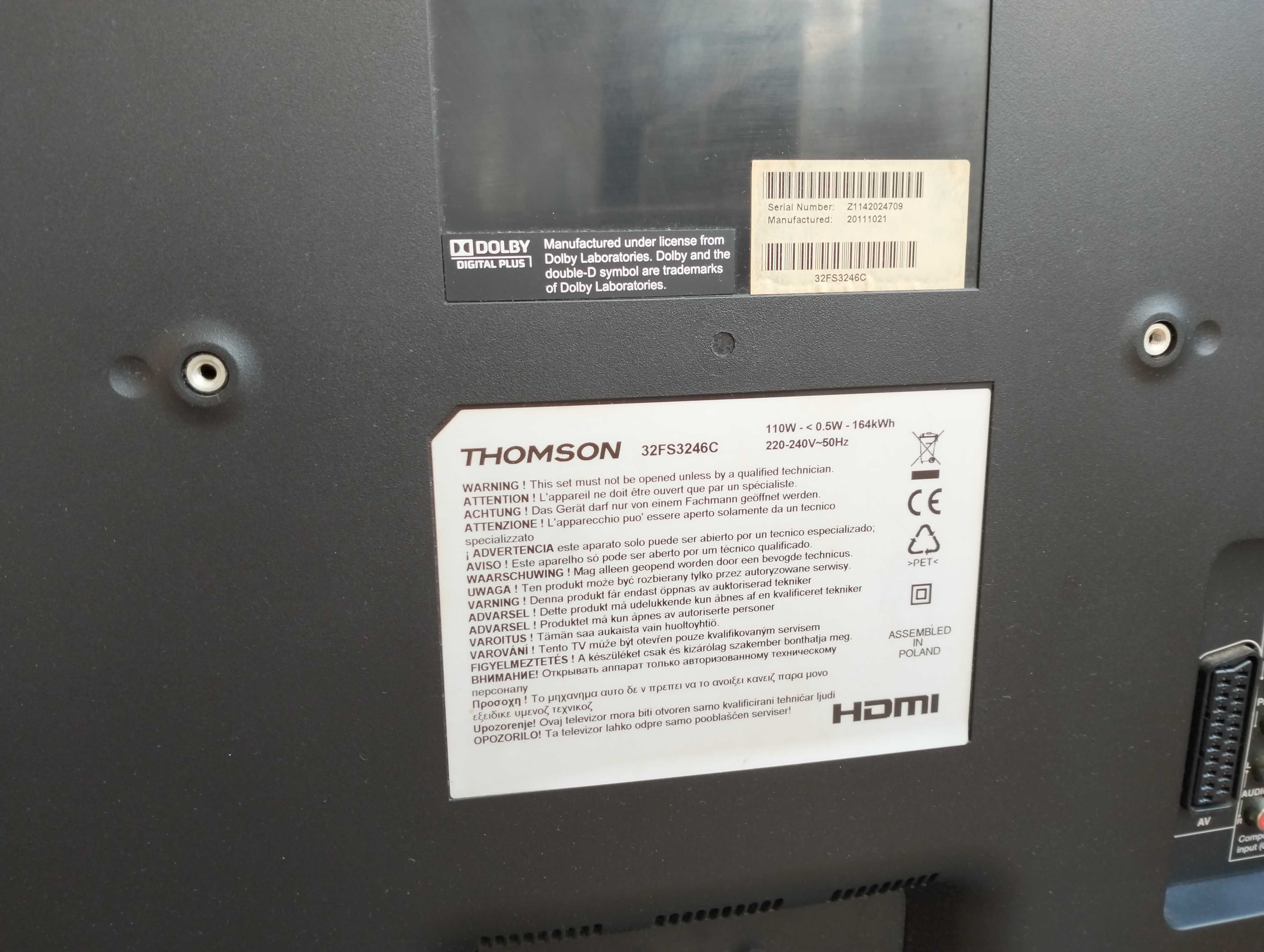 Telewizor LCD Thomson 32FS3246 32" + pilot