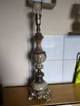 Duża mosiężna lampa z onyksem