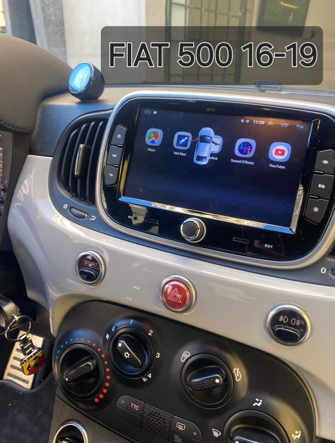 Rádio Fiat 500 4/64GB Android com GPS (Novo)