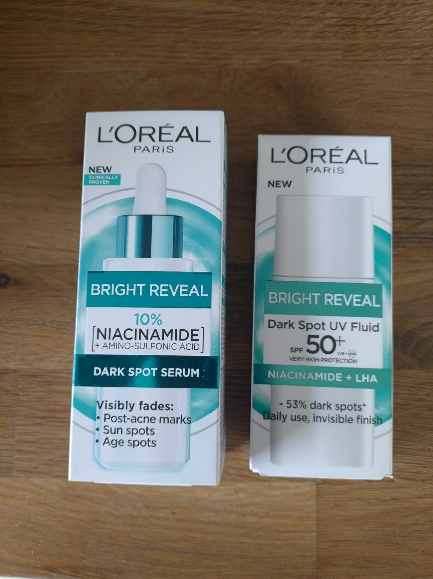 Zestaw Loreal Bright Reveal krem spf50 i serum