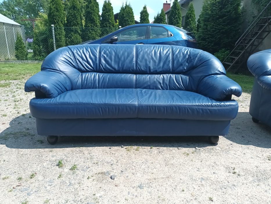Komplet skórzanych sof