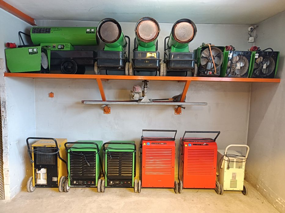 Wynajem osuszacz powietrza pochłaniacz wilgoci nagrzewnica olejowa