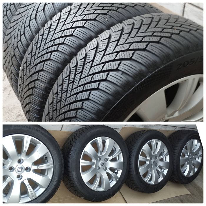 R16 4 100  диски Renault в сборе с зимними шинами Continental.