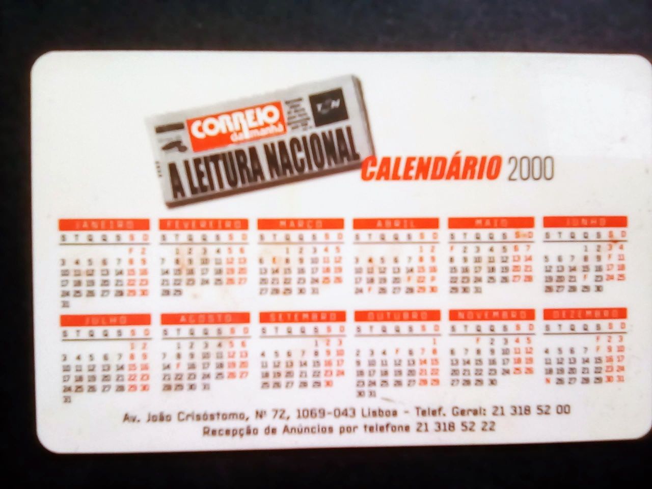 Calendario bolso