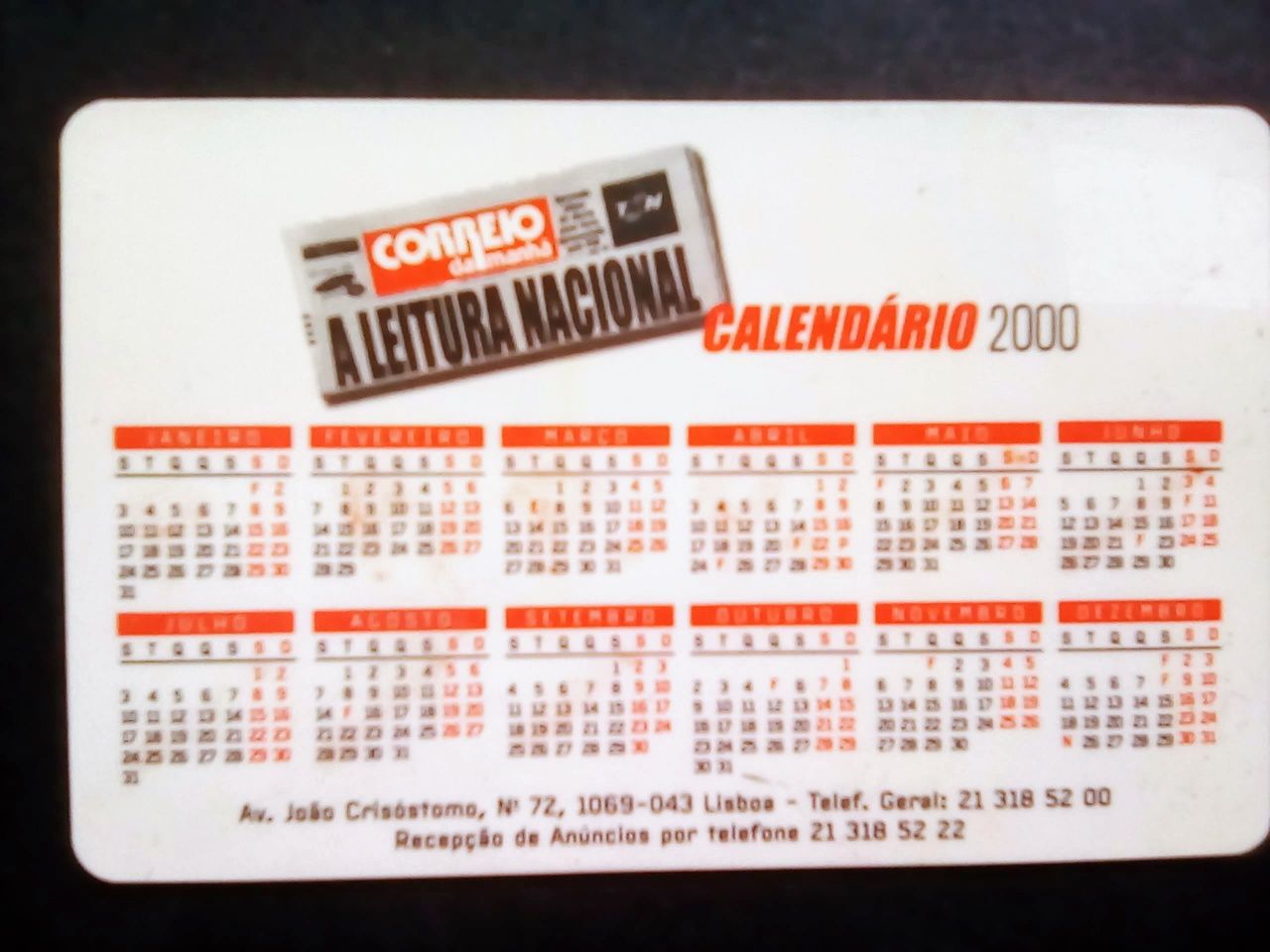 Calendario bolso