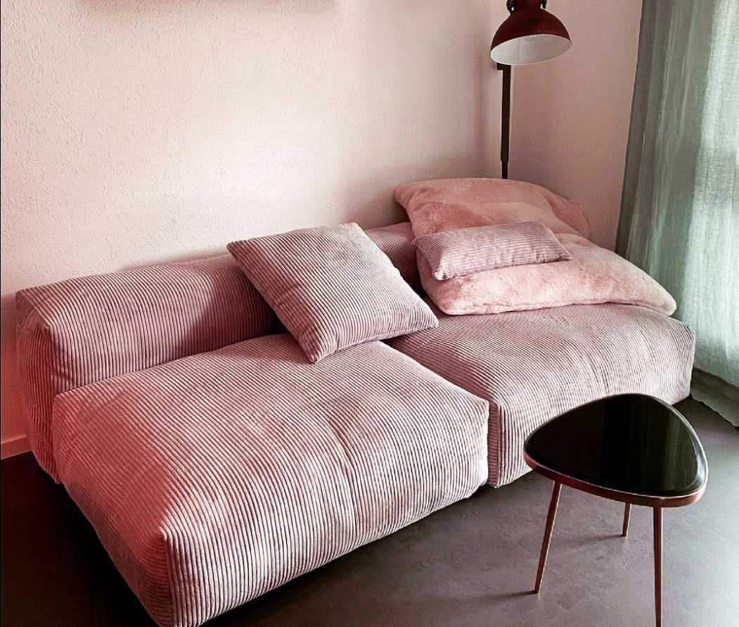 Sofa modułowa,siedzisko, futon, puf, ottoman brudny róż jak Karup Togo