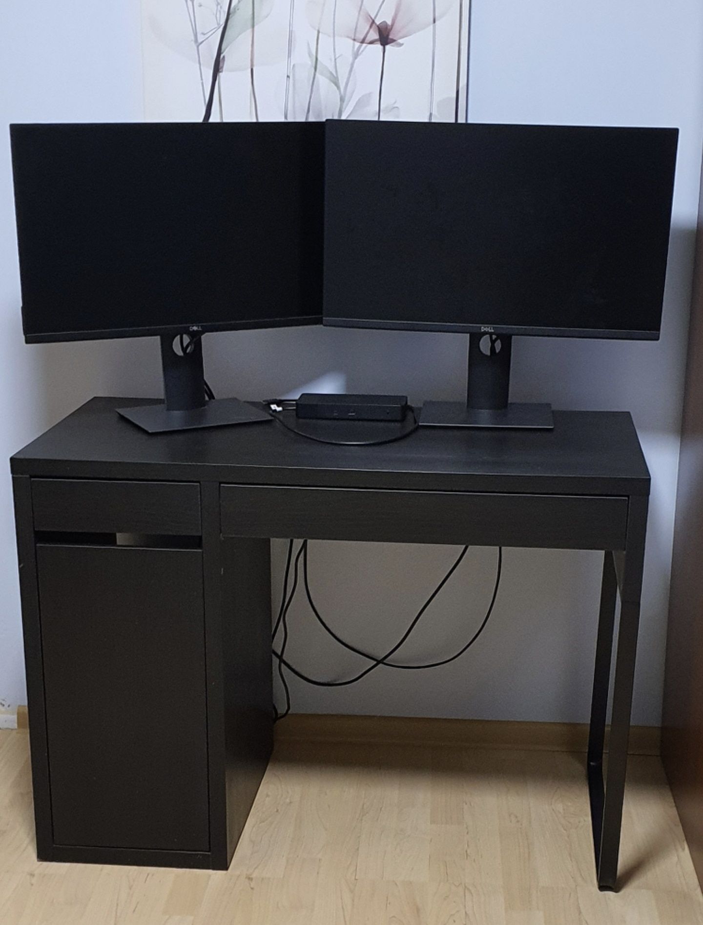IKEA biurko MICKE czarnobrązowe wenge 105x50 cm