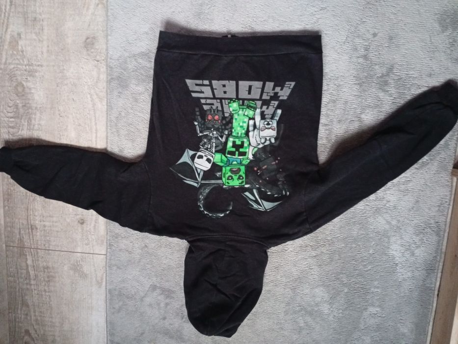 Bluza rozpinana z kapturem Minecraft, ocieplana r. 134