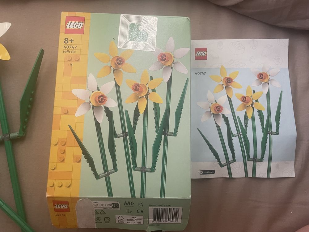 Flores de lego com caixa