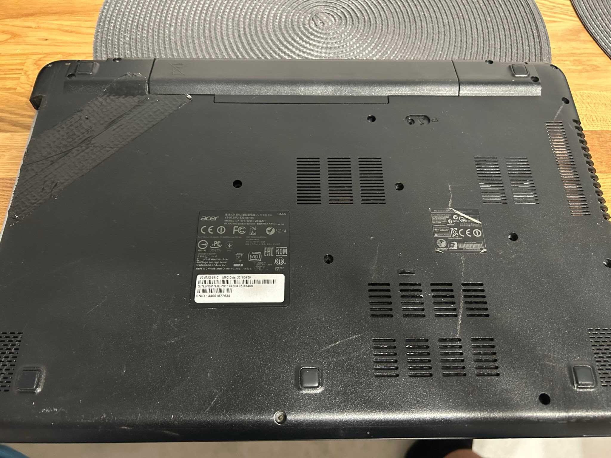 Laptop Acer V3-572/532 uszkodzony/na części/matryca/obudowa