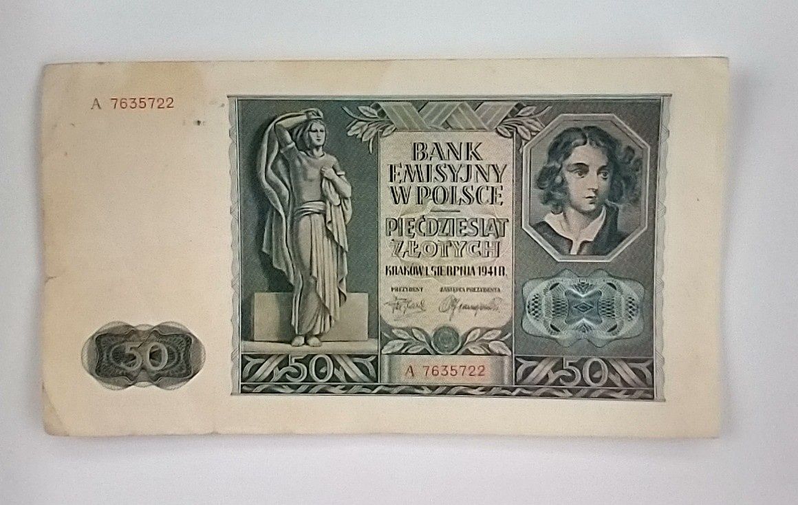 banknot  50 zł , Polska  , 1941