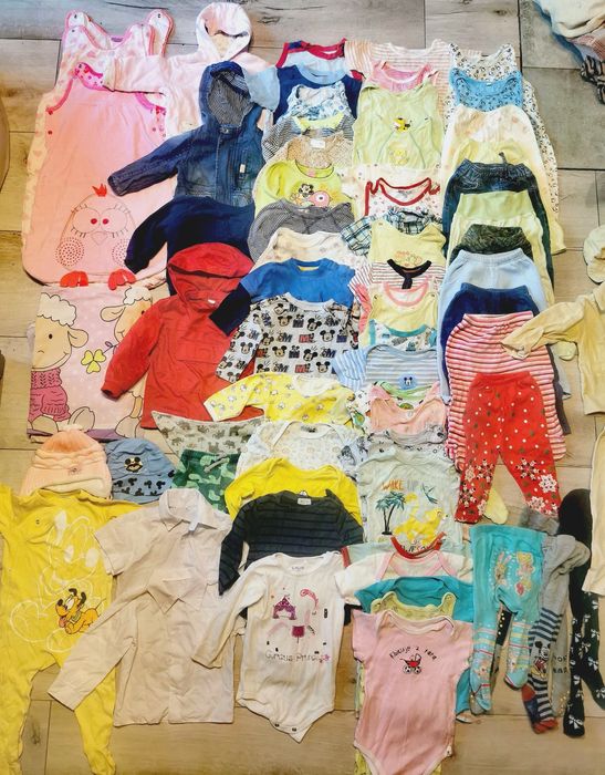 WIELKA paka 70 sztuk dziewczynka 80 - 86 śpiworki pościel