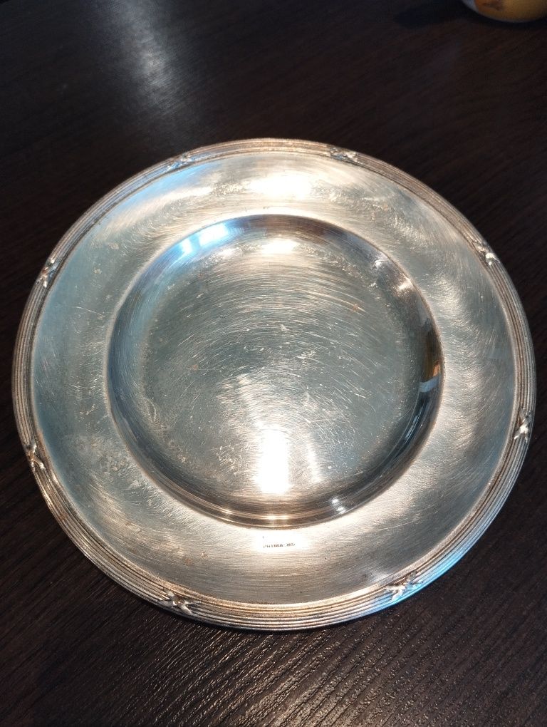 Talerz patera platerowany 17,5cm sygnowany