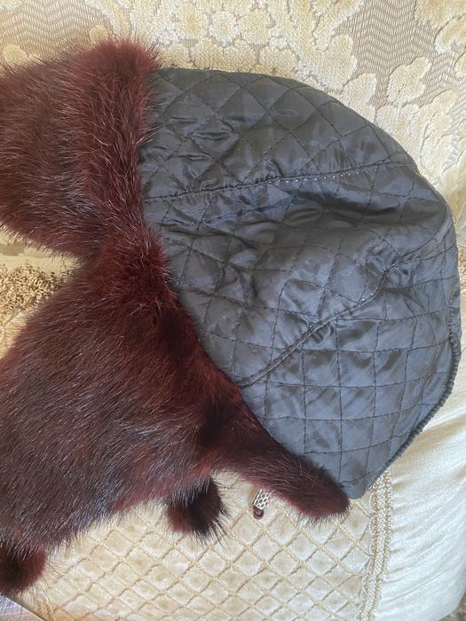 Детская шапка-ушанка из меха норки