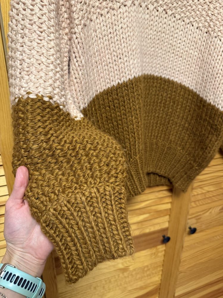 Nowy sweter z alpaką oversize różowo-rudy NA-KD S/M