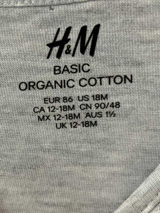 Sukienka H&M | Rozmiar 86 (12-18M) | Szara | Bawełna organiczna