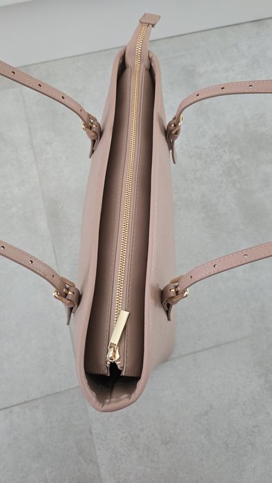 Różowa duża torebka H&M shopper pudrowy róż