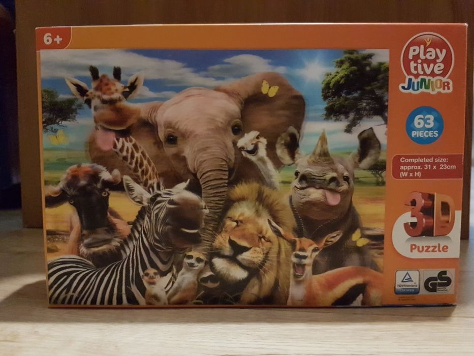 Puzzle 3 D zwierzęta safari