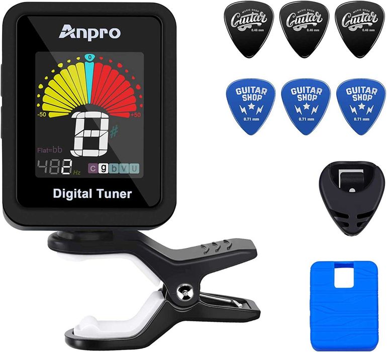 Palhetas e Anpro Guitar Tuner Guitar Picks Kit Guitar c display